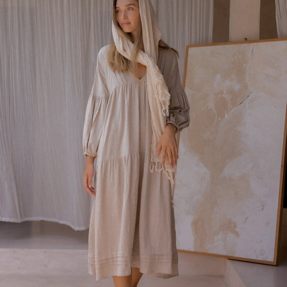 NWT Opia Byron Bay Belle maxi in beige cotton OS